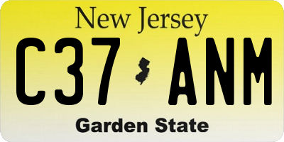 NJ license plate C37ANM