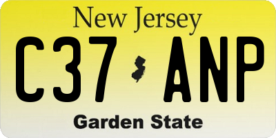 NJ license plate C37ANP