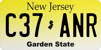 NJ license plate C37ANR