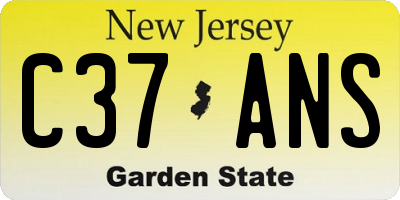 NJ license plate C37ANS
