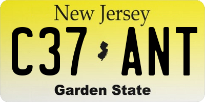 NJ license plate C37ANT