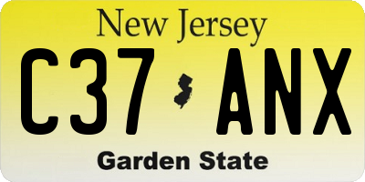 NJ license plate C37ANX