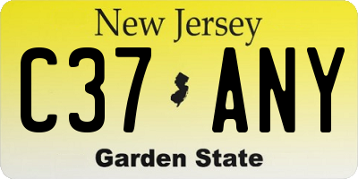 NJ license plate C37ANY