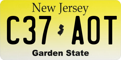 NJ license plate C37AOT