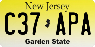 NJ license plate C37APA