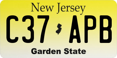 NJ license plate C37APB