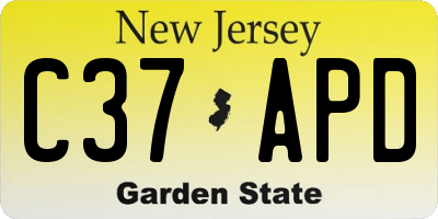 NJ license plate C37APD
