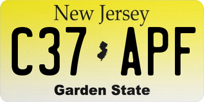 NJ license plate C37APF