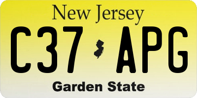 NJ license plate C37APG