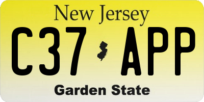 NJ license plate C37APP