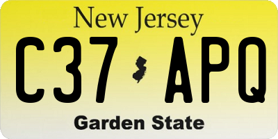 NJ license plate C37APQ