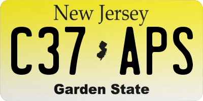 NJ license plate C37APS