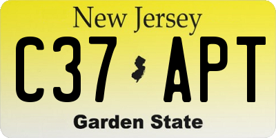 NJ license plate C37APT