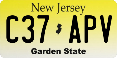 NJ license plate C37APV