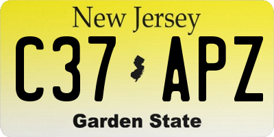 NJ license plate C37APZ