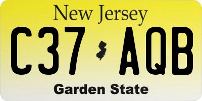 NJ license plate C37AQB