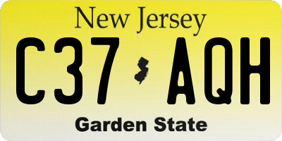 NJ license plate C37AQH