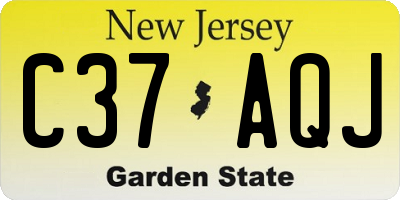 NJ license plate C37AQJ