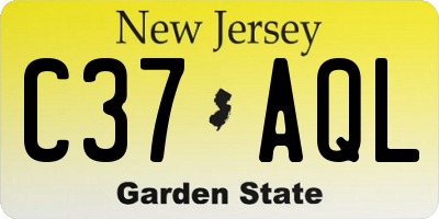 NJ license plate C37AQL