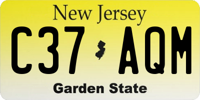 NJ license plate C37AQM