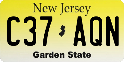 NJ license plate C37AQN