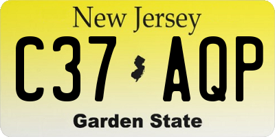 NJ license plate C37AQP