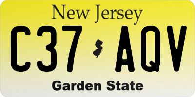 NJ license plate C37AQV