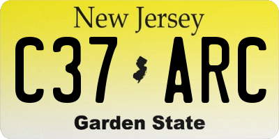 NJ license plate C37ARC