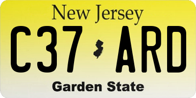 NJ license plate C37ARD