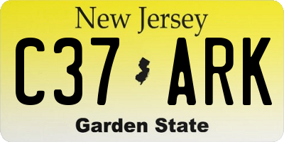 NJ license plate C37ARK