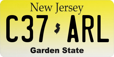 NJ license plate C37ARL