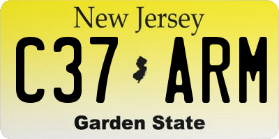 NJ license plate C37ARM