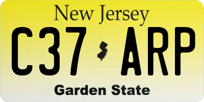 NJ license plate C37ARP