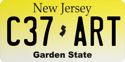 NJ license plate C37ART