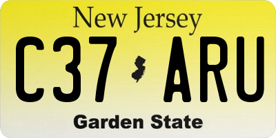 NJ license plate C37ARU