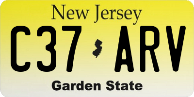 NJ license plate C37ARV