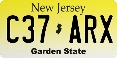 NJ license plate C37ARX