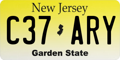 NJ license plate C37ARY