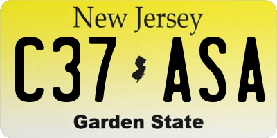 NJ license plate C37ASA