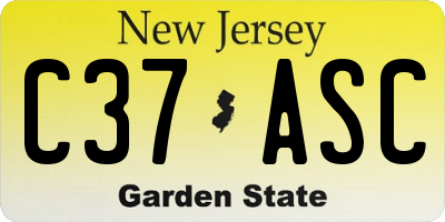 NJ license plate C37ASC