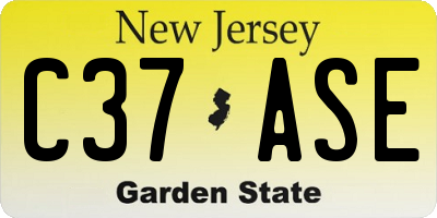 NJ license plate C37ASE