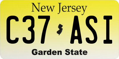NJ license plate C37ASI