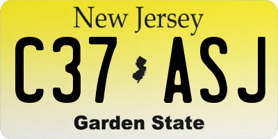NJ license plate C37ASJ