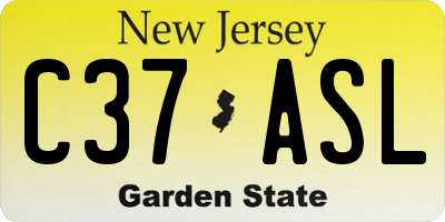 NJ license plate C37ASL