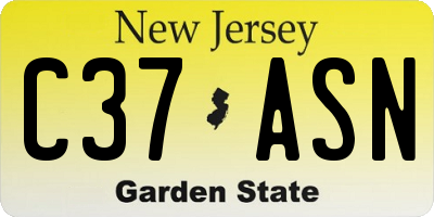 NJ license plate C37ASN