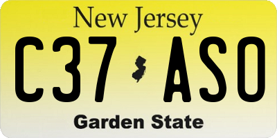 NJ license plate C37ASO