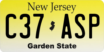 NJ license plate C37ASP