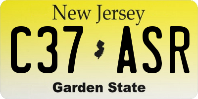 NJ license plate C37ASR