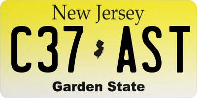 NJ license plate C37AST