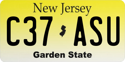 NJ license plate C37ASU